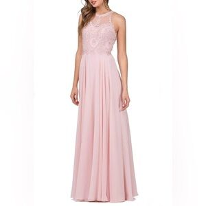 ForYouDress | Blush | Elegant Jewel Lace Ornate Gown | Size Small